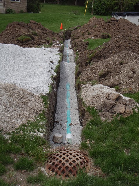 Bob's Grading always uses at least 4" of stone beneath and 12" on top of the PVC used in trenching. - Bob's Grading Waukesha